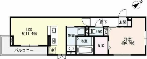 ラ カシェット【2階】の間取り