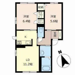 シャトー鳥羽【0101号室】の間取り