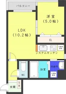 クラージュ南円山【4階】の間取り
