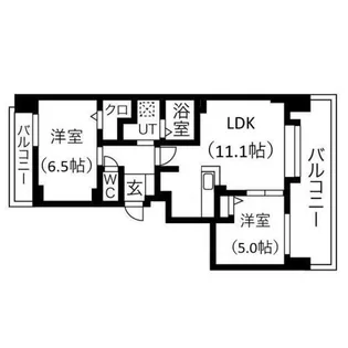 ドミ山鼻八条 A棟【2階】の間取り