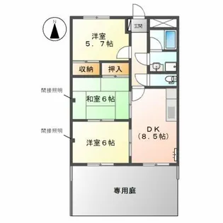 メゾンベルジュール【1階】の間取り