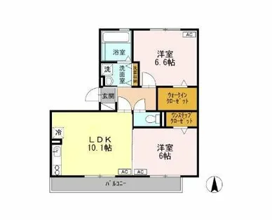 リバーハイツさらさ【201号室】の間取り