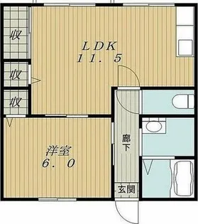 グリーンヒルズ常磐A・B棟【1階】の間取り
