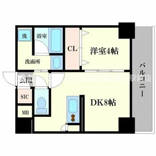 エステムコート大阪福島Ⅱレイヤー【6階】の間取り