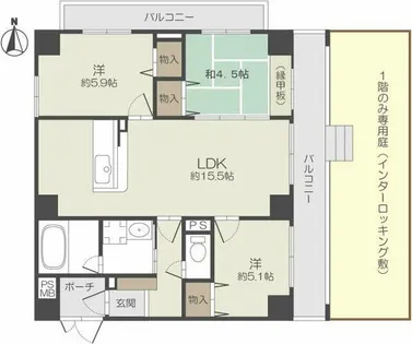 ヴィル・ド・フルール【3階】の間取り