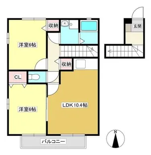 トレジャー御幸Ⅱ【2階】の間取り