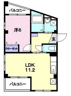 バードレイク北山【1階】の間取り