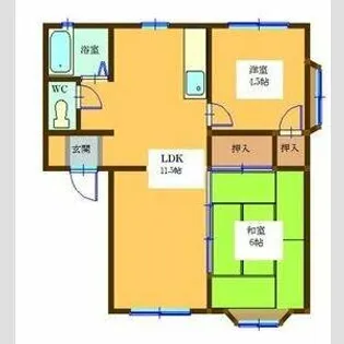 エクセルグリーン【2A号室】の間取り