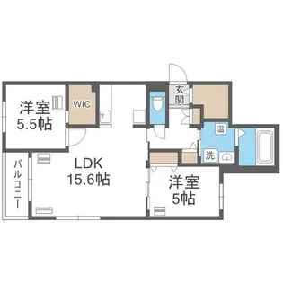 エフュート北円山【4階】の間取り