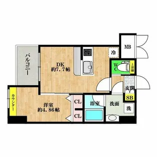プレジオ難波ASIAN【6階】の間取り