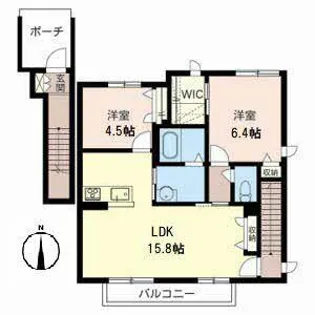 シャーメゾン森川【0201号室】の間取り