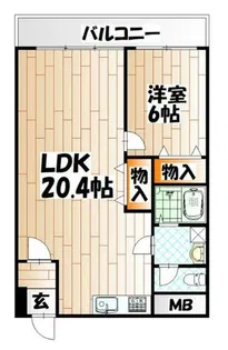 ハニーハイツ三萩野【1105号室】の間取り
