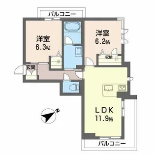 ツリーチャイム【0301号室】の間取り