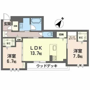 ソレアード【0103号室】の間取り