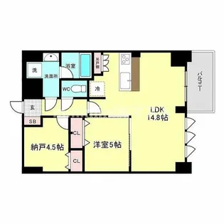 スプランディッド上本町WEST【2階】の間取り