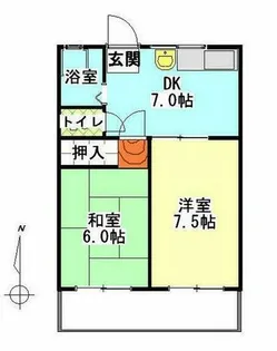 ハイツ川東【201号室】の間取り