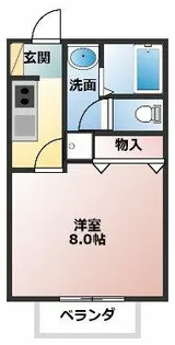 サン・friends元町A棟【2階】の間取り