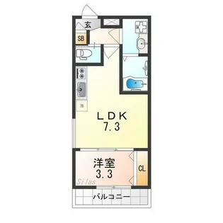 ジーメゾンエトワール和泉大宮【3階】の間取り