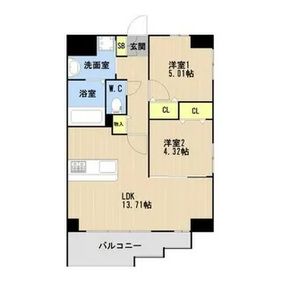 LIBTH高取Ⅱ【0402号室】の間取り