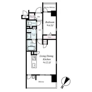 デュ・レジア薬院テラス【1305号室】の間取り