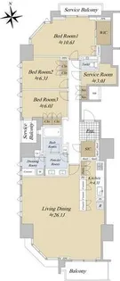 ゼスタタワー名古屋代官町【19階】の間取り