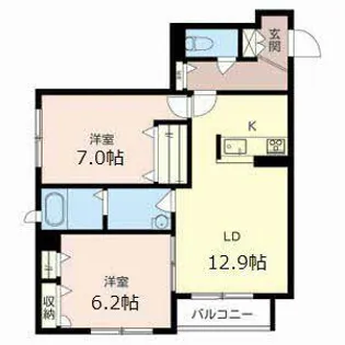 シャーメゾン ラフィーネ【0202号室】の間取り