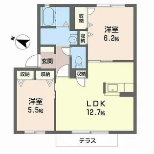 Ciel Garden【0102号室】の間取り