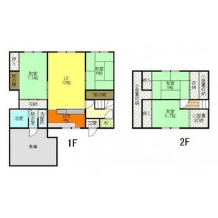 北海道北見市留辺蘂町上町【一戸建】の間取り