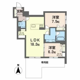 JM HIGASHIYAMA(ジェイエム ヒガシヤマ)【0101号室】の間取り