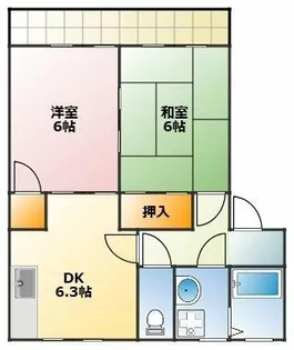 アーバンハイツ A棟【2階】の間取り