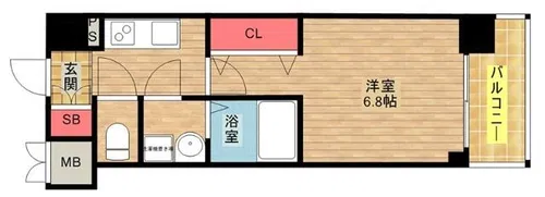 レジュールアッシュ九条【2階】の間取り