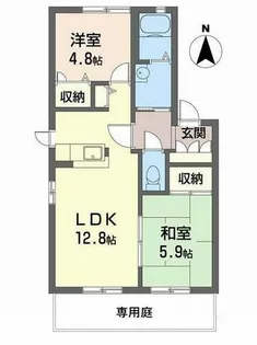 フレグランス鵤【B102号室】の間取り