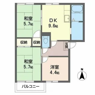 コージーコートB【2階】の間取り