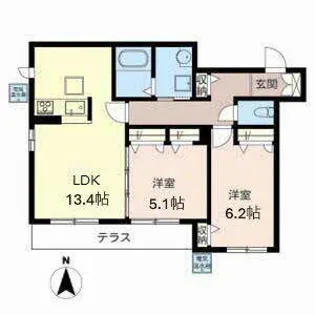ハニー・コナ【1階】の間取り