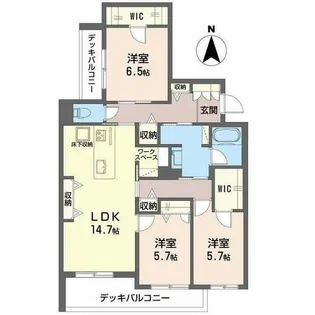 ウエストメゾン大森【1階】の間取り