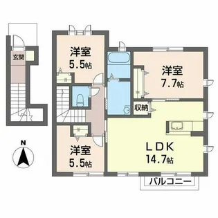 ディアスAKIHO【0201号室】の間取り