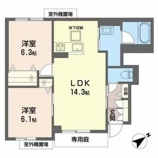 ルーネスひえい【0101号室】の間取り