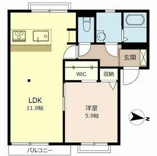 フレグランス オオトモ【0202号室】の間取り