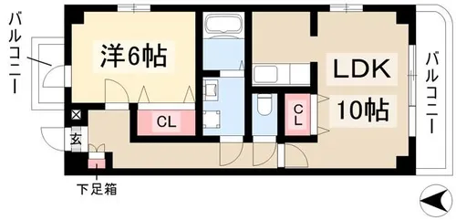 フォンテーヌ峯【401号室】の間取り