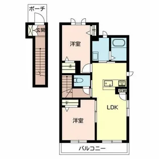 フェリーシード桜丘A棟・B棟【A201号室】の間取り