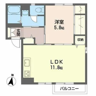 ディアス 柴原口【A101号室】の間取り