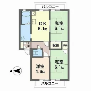 サングレイス横山【0202号室】の間取り