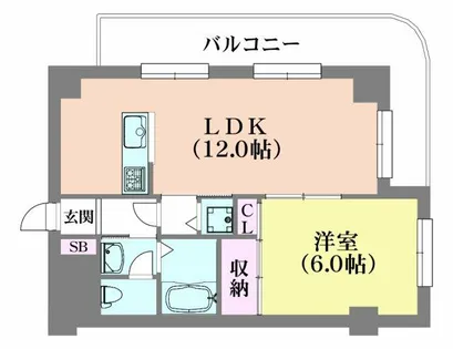 サンメゾン大開【8階】の間取り