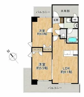 SOLLIEVO箱崎【4階】の間取り