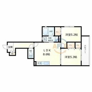 フォレストクリエオーレ玉津【2階】の間取り