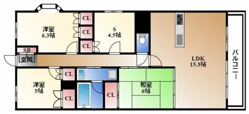 レジディア泉【9階】の間取り