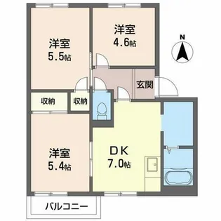 ディアスA・B【A202号室】の間取り