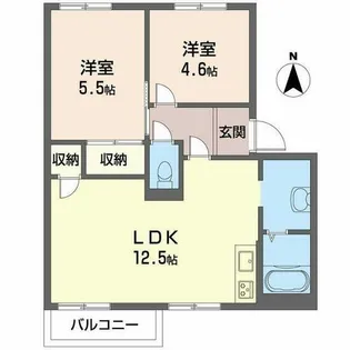 ディアスA・B【2階】の間取り