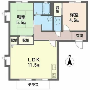 サニーコート観世A【A101号室】の間取り