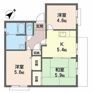 ブランヴェール東助松【0102号室】の間取り